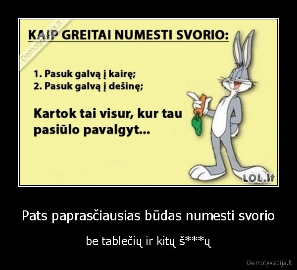 Pats paprasčiausias būdas numesti svorio - be tablečių ir kitų š***ų