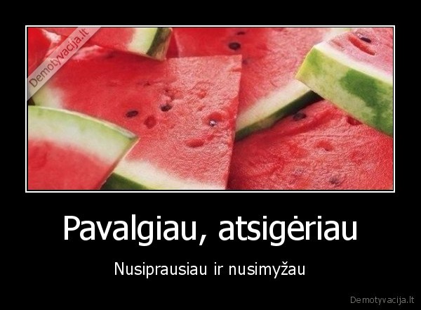 Pavalgiau, atsigėriau - Nusiprausiau ir nusimyžau