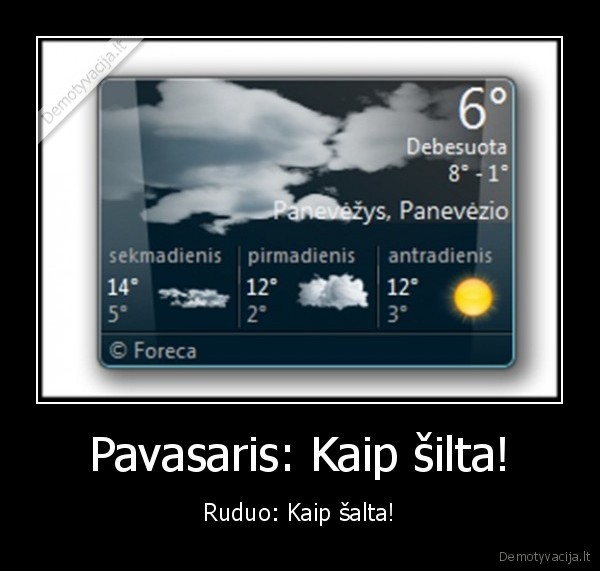 Pavasaris: Kaip šilta! - Ruduo: Kaip šalta!