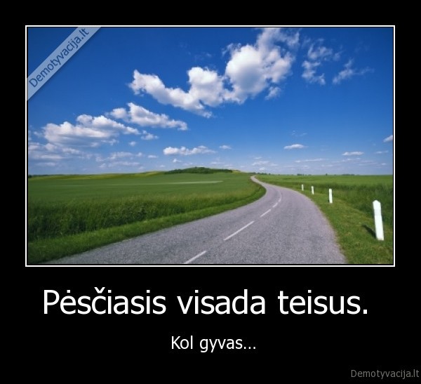 Pėsčiasis visada teisus.  -  Kol gyvas…