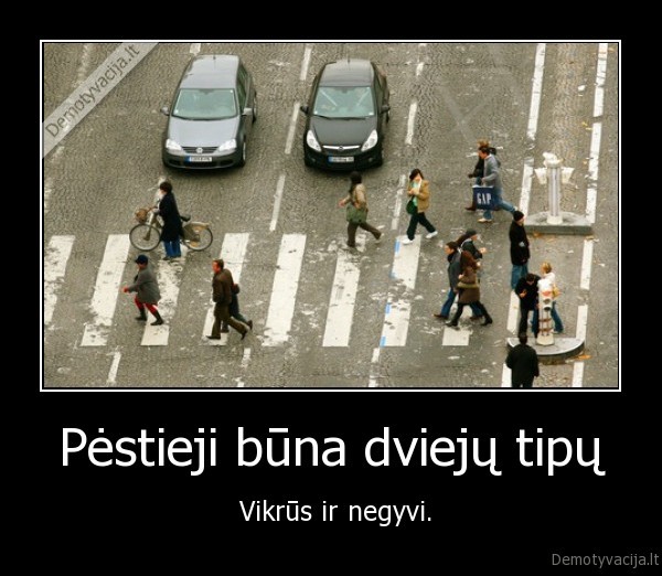 Pėstieji būna dviejų tipų -  Vikrūs ir negyvi.