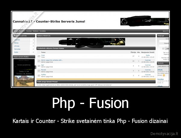 Php - Fusion - Kartais ir Counter - Strike svetainėm tinka Php - Fusion dizainai