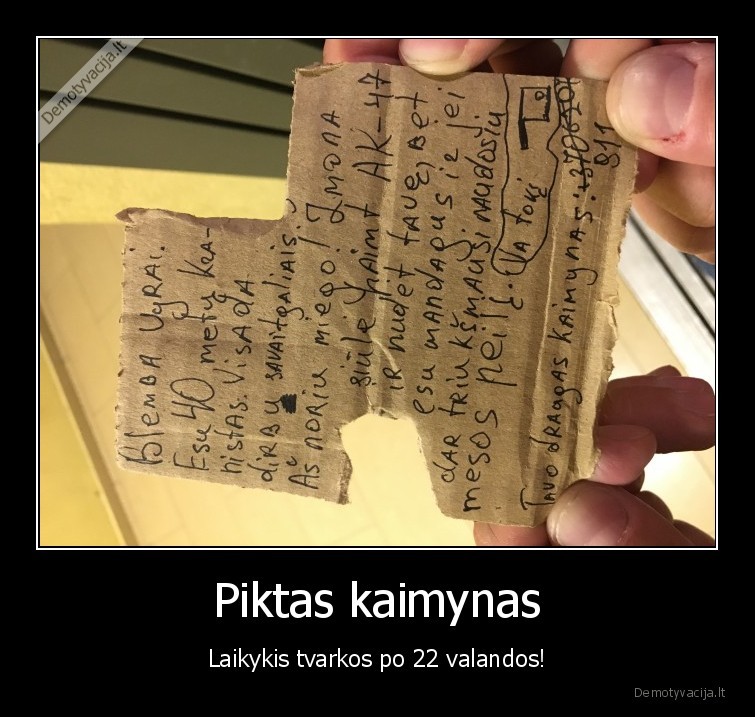 Piktas kaimynas - Laikykis tvarkos po 22 valandos!