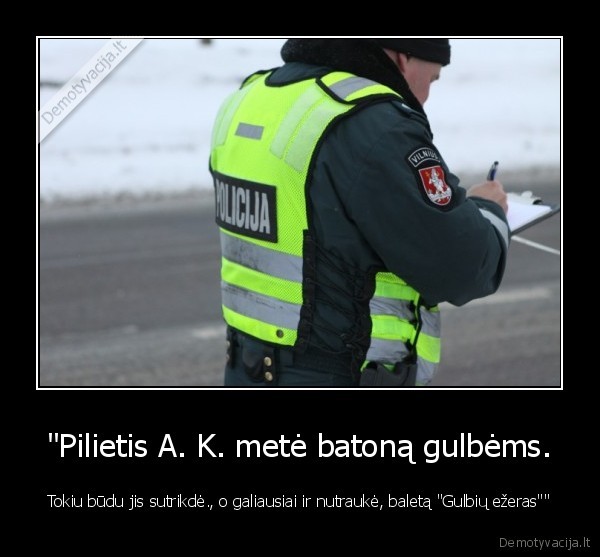 "Pilietis A. K. metė batoną gulbėms. - Tokiu būdu jis sutrikdė., o galiausiai ir nutraukė, baletą "Gulbių ežeras""