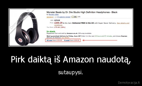 Pirk daiktą iš Amazon naudotą, - sutaupysi.