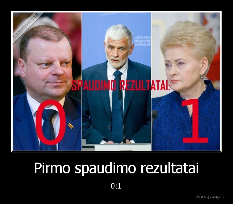 Pirmo spaudimo rezultatai - 0:1