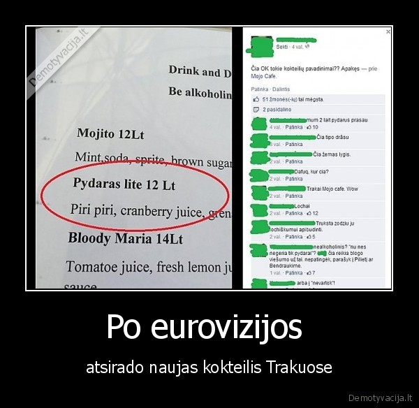 Po eurovizijos  - atsirado naujas kokteilis Trakuose