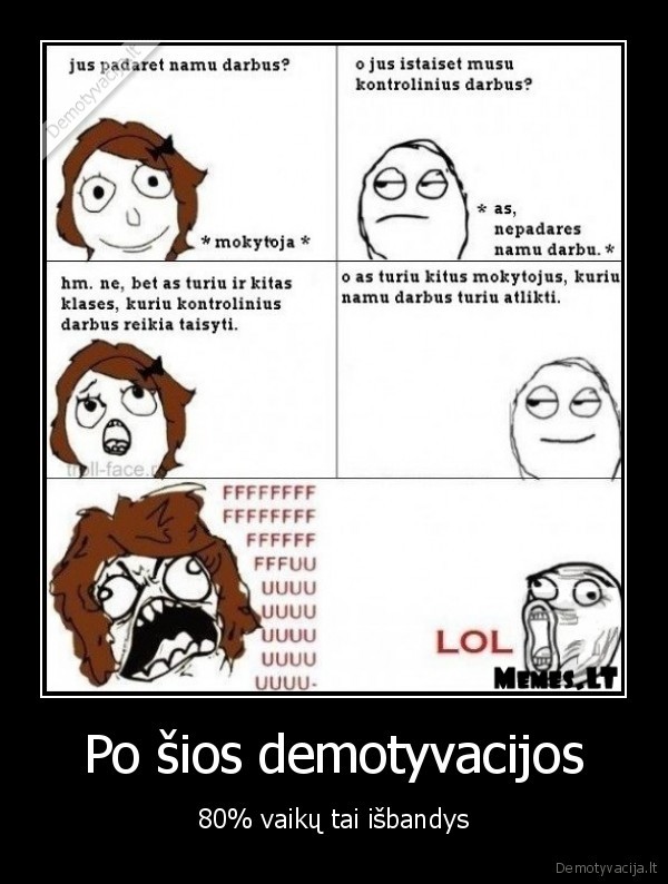 Po šios demotyvacijos - 80% vaikų tai išbandys