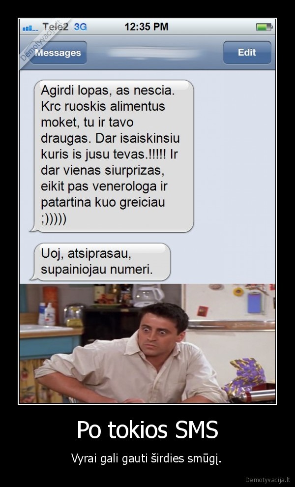 Po tokios SMS - Vyrai gali gauti širdies smūgį.