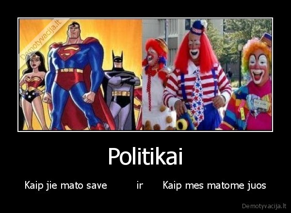 Politikai - Kaip jie mato save         ir      Kaip mes matome juos