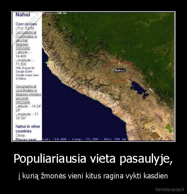 Populiariausia vieta pasaulyje, - į kurią žmonės vieni kitus ragina vykti kasdien