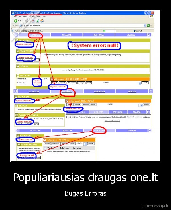 Populiariausias draugas one.lt - Bugas Erroras