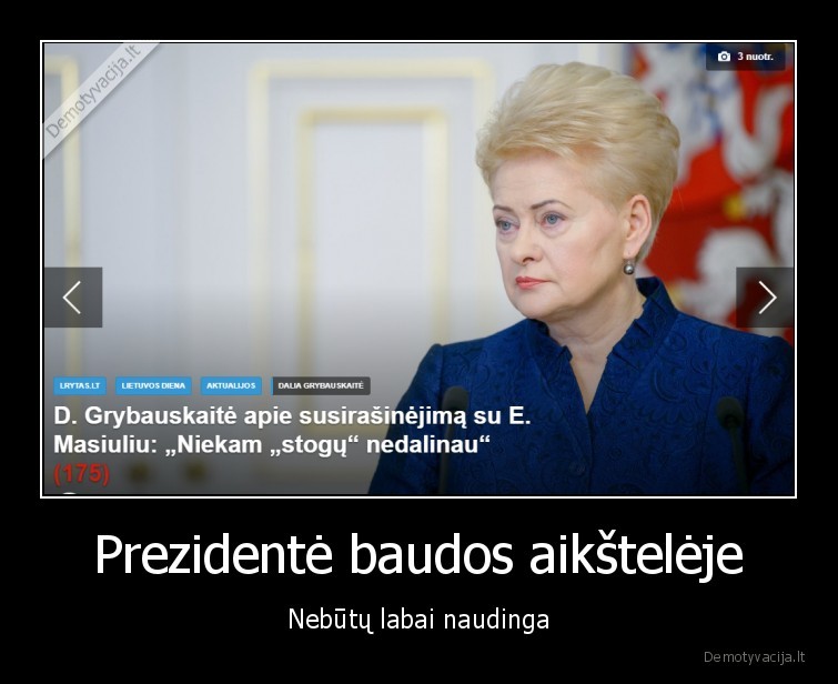 Prezidentė baudos aikštelėje - Nebūtų labai naudinga