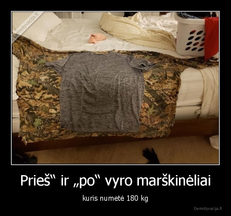 Prieš“ ir „po“ vyro marškinėliai - kuris numetė 180 kg