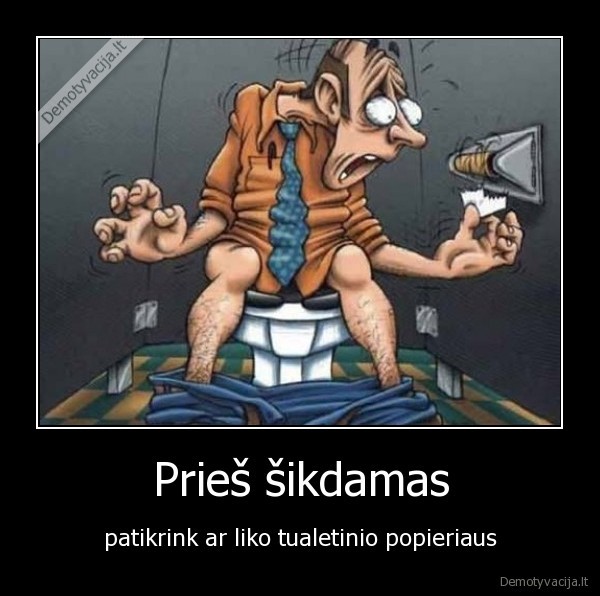 Prieš šikdamas - patikrink ar liko tualetinio popieriaus