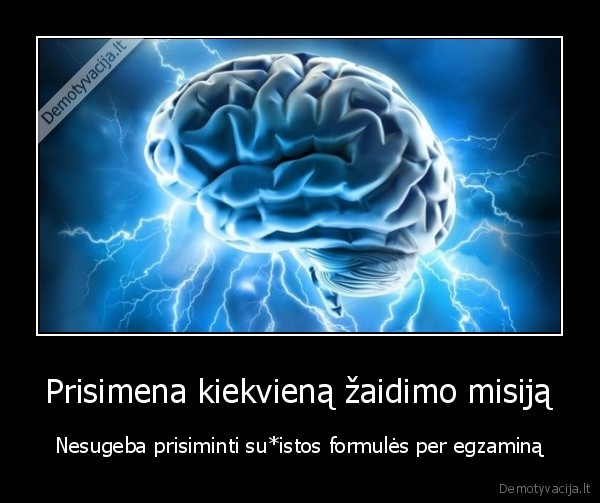 Prisimena kiekvieną žaidimo misiją - Nesugeba prisiminti su*istos formulės per egzaminą