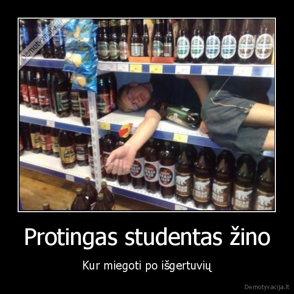 Protingas studentas žino - Kur miegoti po išgertuvių