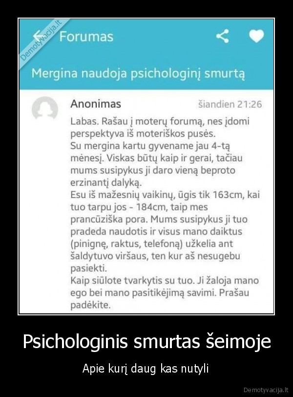 Psichologinis smurtas šeimoje - Apie kurį daug kas nutyli