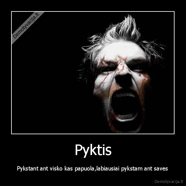 Pyktis - Pykstant ant visko kas papuola,labiausiai pykstam ant saves