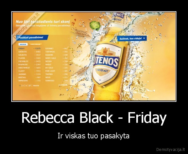 Rebecca Black - Friday - Ir viskas tuo pasakyta