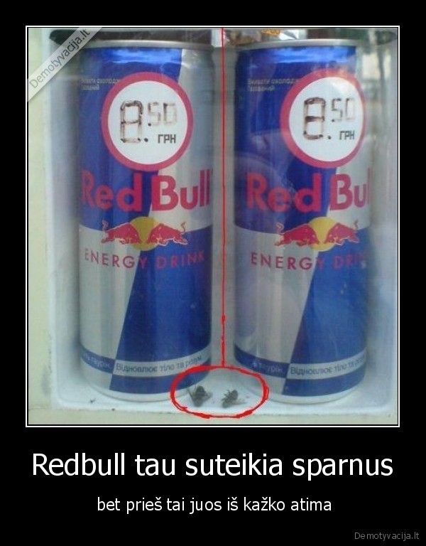 Redbull tau suteikia sparnus -  bet prieš tai juos iš kažko atima