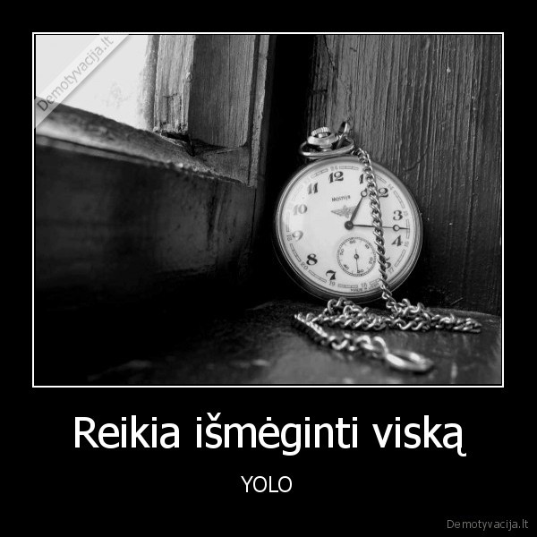 Reikia išmėginti viską - YOLO