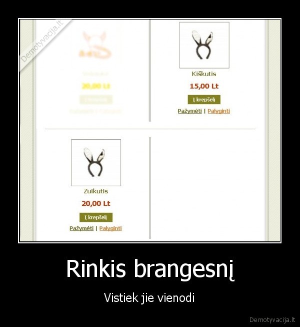 Rinkis brangesnį - Vistiek jie vienodi