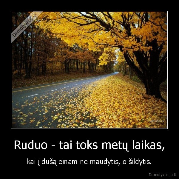 Ruduo - tai toks metų laikas, - kai į dušą einam ne maudytis, o šildytis.