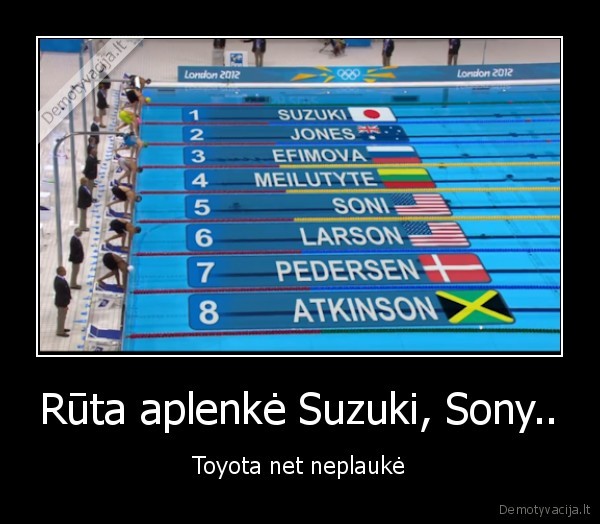 Rūta aplenkė Suzuki, Sony.. - Toyota net neplaukė