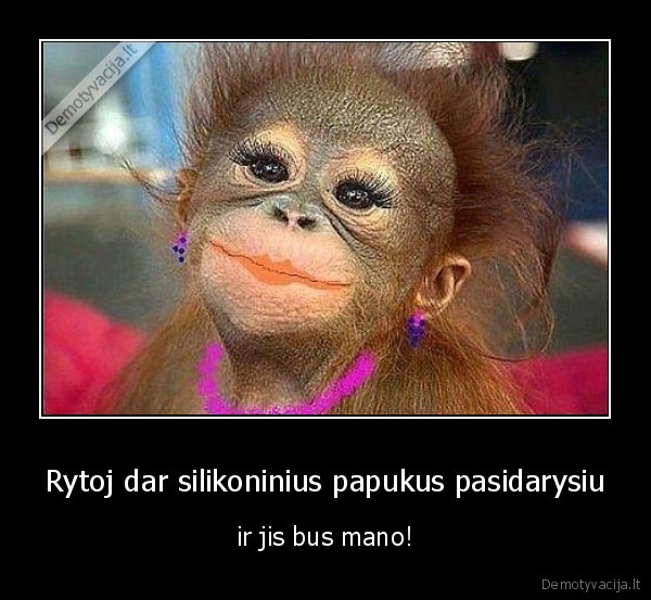 Rytoj dar silikoninius papukus pasidarysiu - ir jis bus mano!