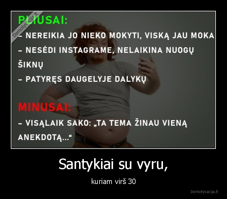 Santykiai su vyru, - kuriam virš 30