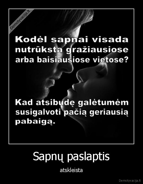 Sapnų paslaptis - atskleista