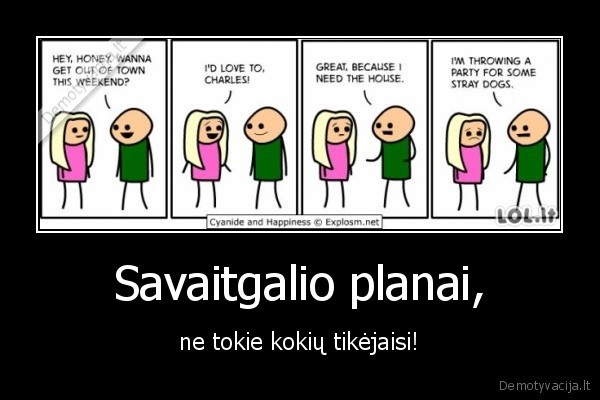 Savaitgalio planai, - ne tokie kokių tikėjaisi!