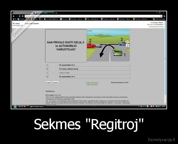 Sekmes "Regitroj" - 