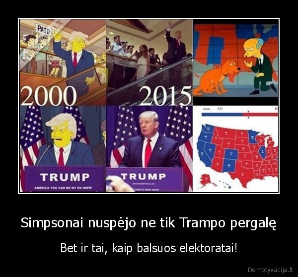 Simpsonai nuspėjo ne tik Trampo pergalę - Bet ir tai, kaip balsuos elektoratai!