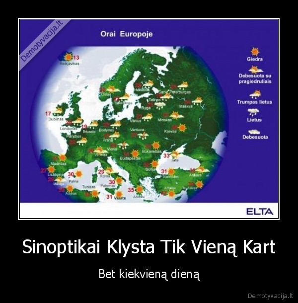 Sinoptikai Klysta Tik Vieną Kart - Bet kiekvieną dieną