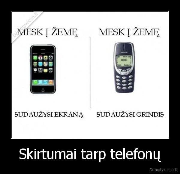 Skirtumai tarp telefonų - 