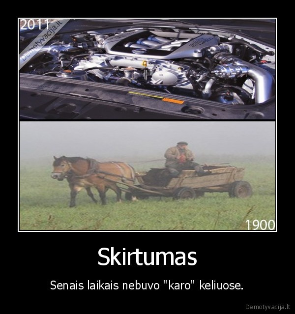 Skirtumas - Senais laikais nebuvo "karo" keliuose.