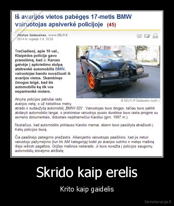 Skrido kaip erelis - Krito kaip gaidelis