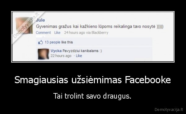 Smagiausias užsiėmimas Facebooke - Tai trolint savo draugus.