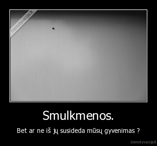 Smulkmenos. - Bet ar ne iš jų susideda mūsų gyvenimas ?