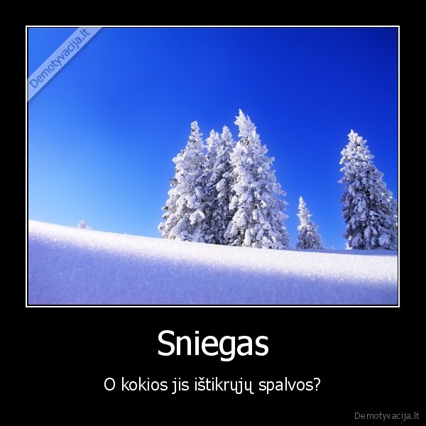 Sniegas - O kokios jis ištikrųjų spalvos?