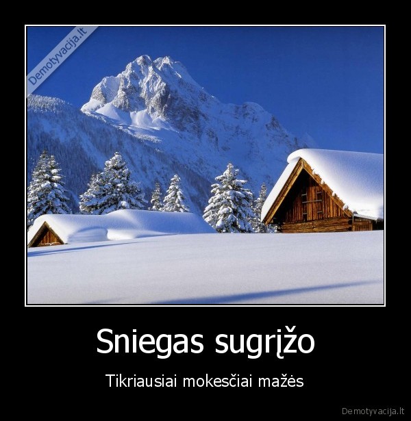 Sniegas sugrįžo - Tikriausiai mokesčiai mažės