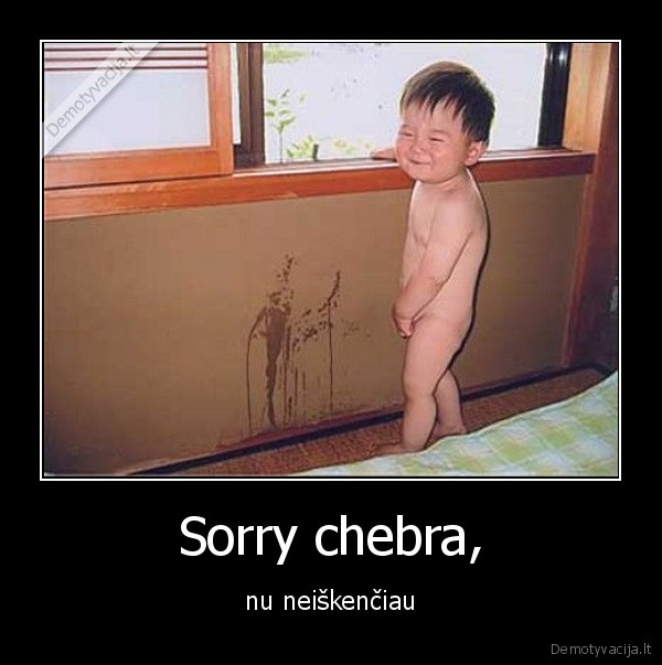 Sorry chebra, - nu neiškenčiau