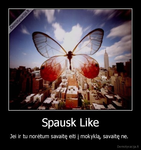 Spausk Like - Jei ir tu norėtum savaitę eiti į mokyklą, savaitę ne. 