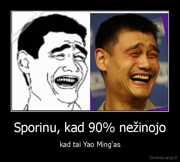 Sporinu, kad 90% nežinojo - kad tai Yao Ming'as