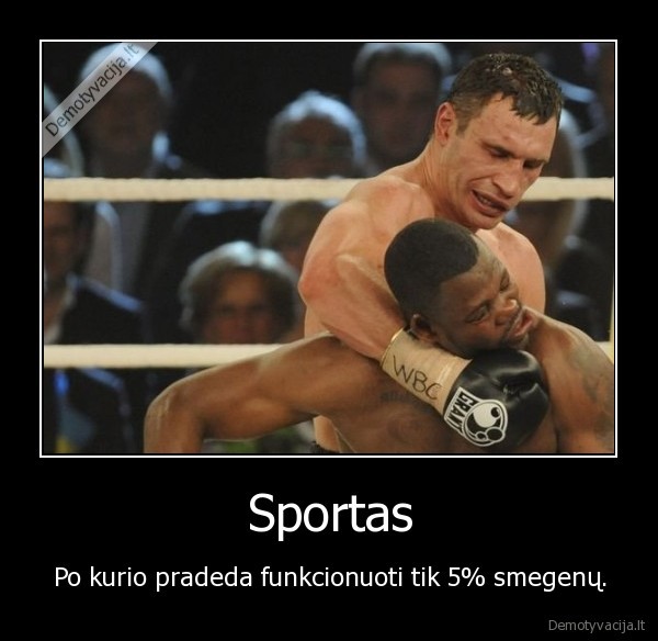 Sportas - Po kurio pradeda funkcionuoti tik 5% smegenų.