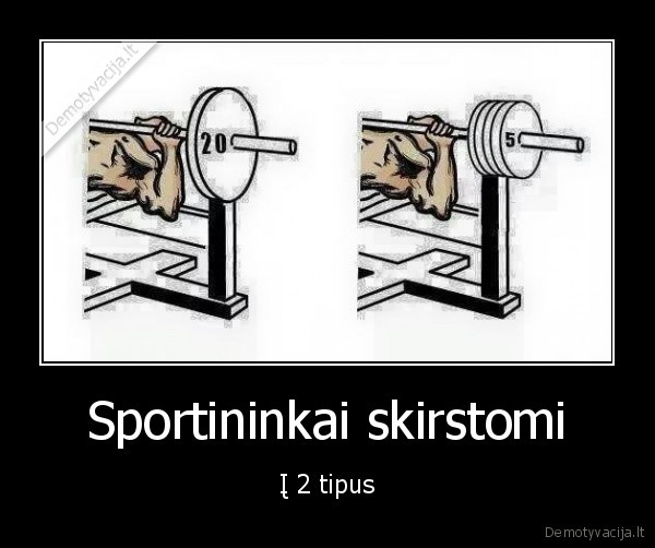 Sportininkai skirstomi - Į 2 tipus