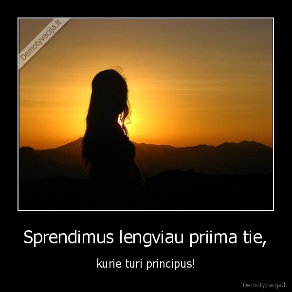 Sprendimus lengviau priima tie, - kurie turi principus!