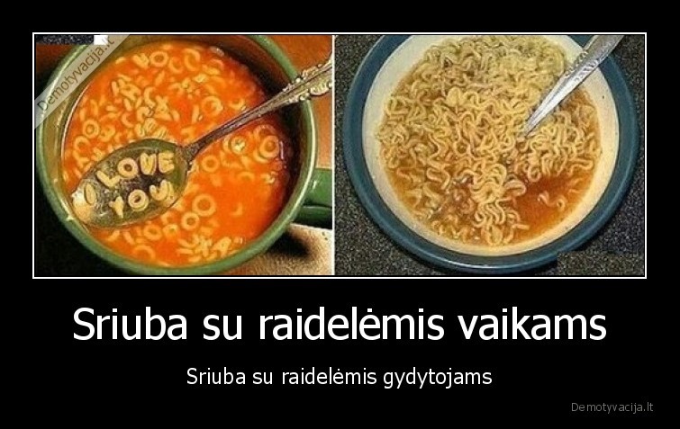 Sriuba su raidelėmis vaikams - Sriuba su raidelėmis gydytojams